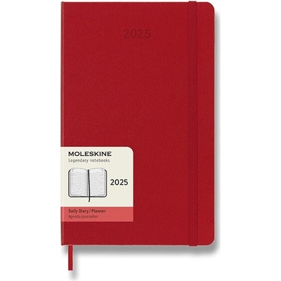 Moleskine A5 denný 2025 červený