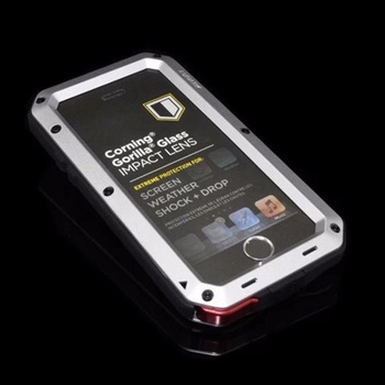 Pouzdro SES EXTRÉMNĚ odolné hliníkovo-silikonové Apple iPhone 5/5S/SE - stříbrné
