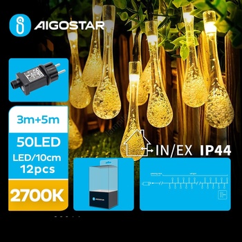 Aigostar - LED Екстериорни декоративни лампички 50xLED/8 функции 8 м IP44 топло бял (AI0471)