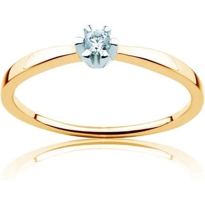 SAVICKI Годежен пръстен Solitaire: два цвята злато. диамант