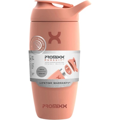 PROMiXX PURSUIT Insulated Stainless Steel Shaker 550 ml Objem: 550 ml, Barva: Coral Pink