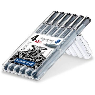 STAEDTLER Комплект тънкописци Staedtler, ST-308-SB6P, 4 размера + 2 безплатни (308 SB6P) (308 SB6P)