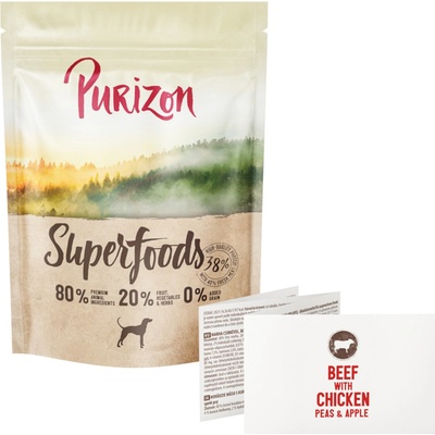 Purizon Superfoods Hovězí & Kuřecí & Hrášek & Jablka 100 g