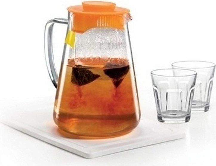 Tescoma Pitcher 2,5 L, 4 Cups with Lid, Orange Mydrink, 2.5