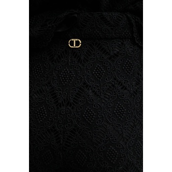 Twinset Памучен панталон Twinset в черно с разкроени краища, с висока талия 251TP2409 (251TP2409)