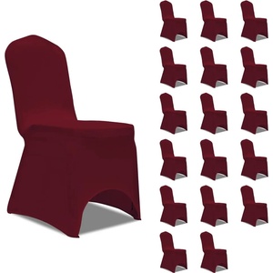 vidaXL Калъфи за столове, разтегателни, бордо, 18 бр (3051644)