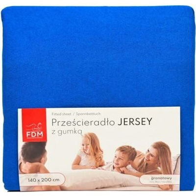 DobreSny Prostěradlo jersey s gumou tmavě modré 100% bavlna 200x200
