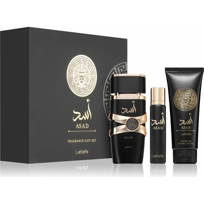 Lattafa Asad EDP 100 ml + EDP 12 ml + sprchový gel 100 ml
