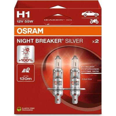 Osram Night Breaker Silver H1 P14.5s 12V 55W 2 ks 64150NBS-2HB