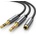 UGREEN Аудиокабел 3, 5 мм, 1x Jack - 2x Jack F/M/M, 0, 2 м, черен 20898 (20898)