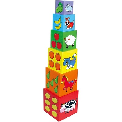 Viga drevená edukačná pyramída Multicolor