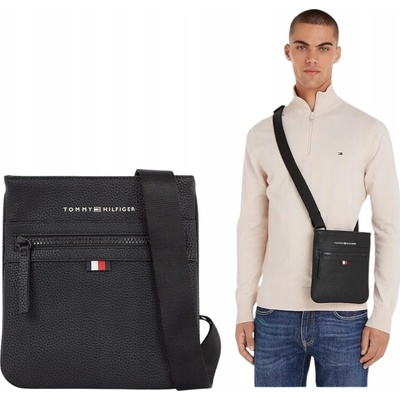 Tommy Hilfiger na krk ESSENTIAL PU CROSSOVER čierne