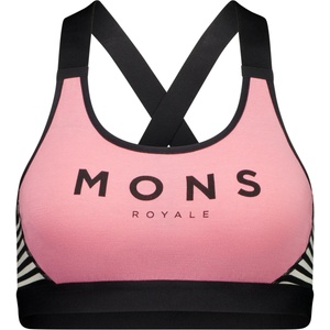 Mons Royale Дамски спортен сутиен Mons Royale Women's Stella X-Back Bra Sports bra - Flamingo / Mr Stripe (115-1403-1713)