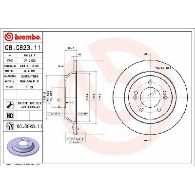 BREMBO brzdový kotúč 08.C823.11, súprava 2 ks
