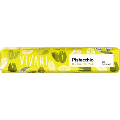 Vivani Bio mléčná čokoládová tyčinka Pistacchio Dubai Style 40 g – Sleviste.cz