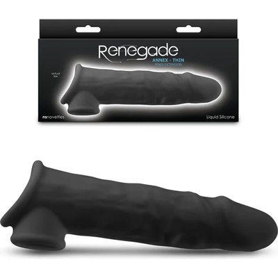 Пенис удължител с тънка структура, 19, 4см. - Renegade Annex Thin Black (NSTOYS1223)