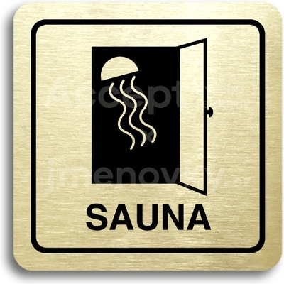 ACCEPT Piktogram sauna - zlatá tabulka - černý tisk