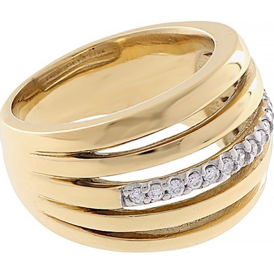 MPM Dámský ocelový pozlacený nerezový prsten 7261 pozlacený