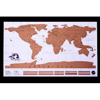 Stírací mapa světa - deluxe