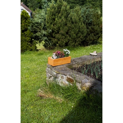 Vingo Dřevěný truhlík s plastovou vložkou - světle hnědý 64 x 20 x 14 cm