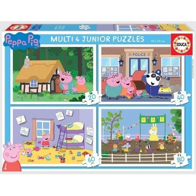EDUCA Prasátko Peppa 4v1 20,40,60,80 dílků