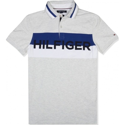 Tommy Hilfiger pánské polo tričko Logo signature šedé