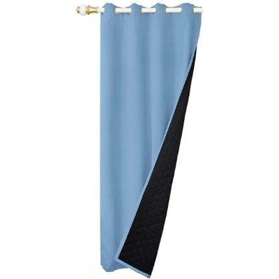 Prošívaný zatemňující, termoizolační, vodoodpudivý a akustický závěs se zavěšením grommet top - Světle modrý, 132 x 244 cm