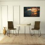 ASIR GROUP Трапезна маса SANDALF 75x90 cм бежова/черна (AS1233)