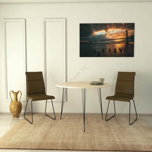 ASIR GROUP Трапезна маса SANDALF 75x90 cм бежова/черна (AS1233)
