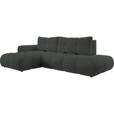 Laski Разтегателен ъглов тапициран диван с място за съхранение, l-образен, almada, ляв, антрацит (lk0105)