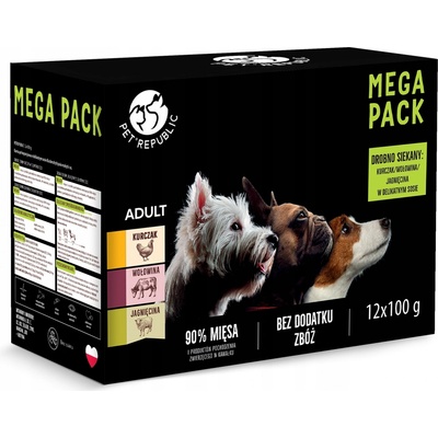 PetRepublic v jemnej omáčke MIX 3 príchute 12 x 100 g