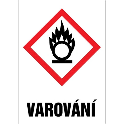 Značka GHS03 Varování, samolepicí fólie, 148 × 210 mm BZ FD614