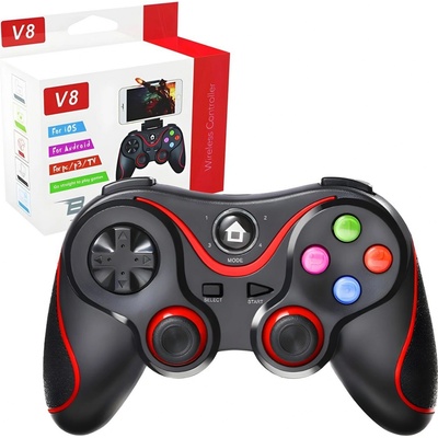 Techsuit - Bezdrátový ovladač V8 - Bluetooth V4.0, 2.4G, 400mAh - červený