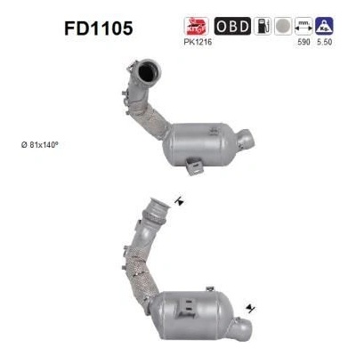 Filtr sazových částic, výfukový systém AS FD1105