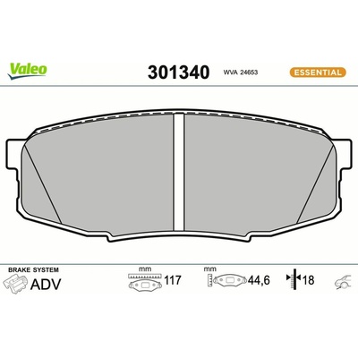 Sada brzdových platničiek kotúčovej brzdy VALEO 301340