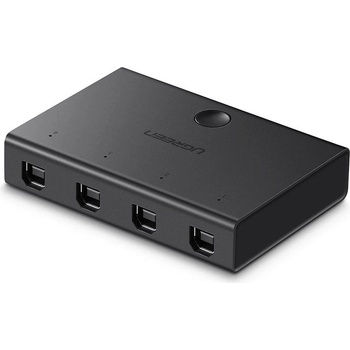 UGREEN Switch Adapter 4in1 USB 2.0 - 4-портов превключвател за принтер (черен)