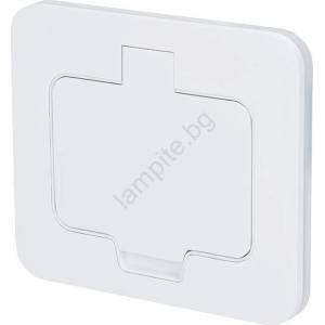 Solight 5B322W - Външна вградена подова розетка IP55, бяла, правоъгълна (SL1763)