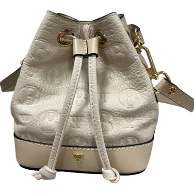 Bagger dámska kožená mini kabelka v tvare mešca do ruky/crossbody bežová 0194