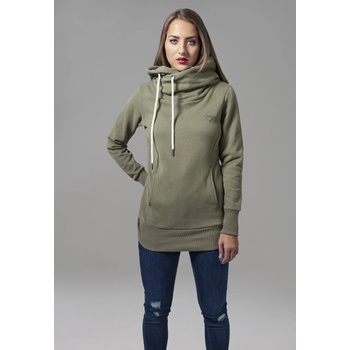 Urban Classics Дамски суичър в цвят маслина Urban Classics Ladies Long Logopatch HoodyUB-TB1328-00176 - Маслина, размер XS