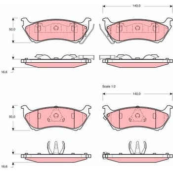 Sada brzdových platničiek kotúčovej brzdy TRW GDB1379
