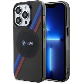 BMW Кейс BMW BMHMP14LHDTK за iPhone 14 Pro 6.1"", сив / сив, Tricolor Stripes MagSafe (BMW000606-0)