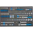 Gedore 2005 CT4-U-20 súprava nástrčných kľúčov metrický 1/4 6,3 mm 3/8 10 mm 1/2 12.5 mm 89-dielna 2016257