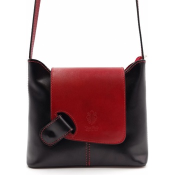 Made In Italy kožená kabelka T 1512 černo-červená