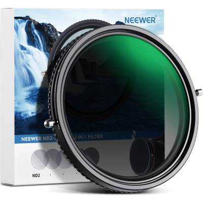 NEEWER 2 in 1 55mm Variable ND Filter ND2-ND32&CPL (Circular Polarizing Filter) No X Cross Variable Gray Filter HD Optical Glass 30 Layer Nano Coated Water-Repellent Scratch-Resistant - 10102086