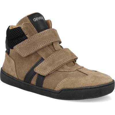 Develab barefoot dětské kotníkové boty Midcut sneak. Taupe Suede hnědé