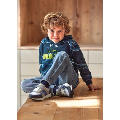 MAYORAL Суичър с качулка за момче в тъмно синьо с планини Майорал