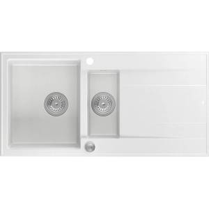 Quadron Вградена композитна мивка Quadron Unique Evan 156 бяла - неръждаема стомана 100x50 см (HQE510050U1_BS_P2O) Мивка за вграждане
