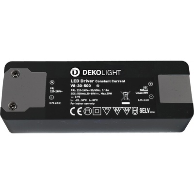Deko-Light LED-napájení BASIC, CC, V8-30-500mA/30W konstantní proud 500 mA IP20 30-60V DC 15,00-30,00 W 862196