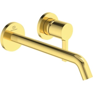 Ideal Standard Joy - Скрита смесителна батерия за умивалник, излив 23 см, монтаж с 2 отвора, Brushed Gold A7379A2 (A7379A2)