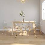 vidaXL Трапезни столове, 6 бр, прозрачни, PET (3082351)